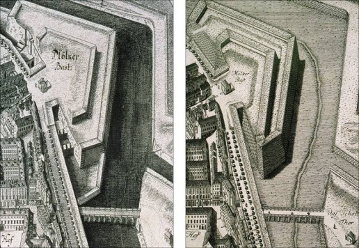 Abbildung der Kayl: Königl: Haubt: u: Residenz Stadt Wien in Oesterreich Abbildung 5: Die Scenographie oder Geometrisch Perspect: Abbildung der Kayl: Königl: Haubt: u: Residenz Stadt Wien in Oesterreich von Joseph Daniel von Huber, um 1770.
