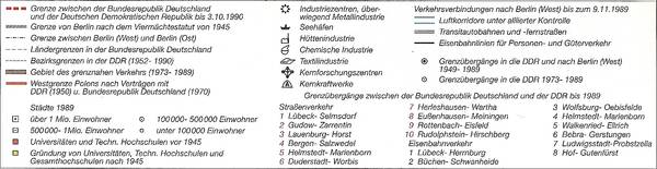 Abbildung 6: Zeichenerklärung der Putzgerkarte „Das geteilte Deutschland 1949 bis 1989“, in: Putzger-Kartenausgabe, 103. Auflage, 1. Druck 2006, S. 190. 