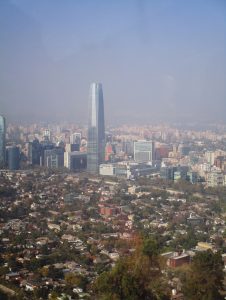 Blick vom Cerro San Cristóbal auf die zukünftige Mega-City Santiago de Chile